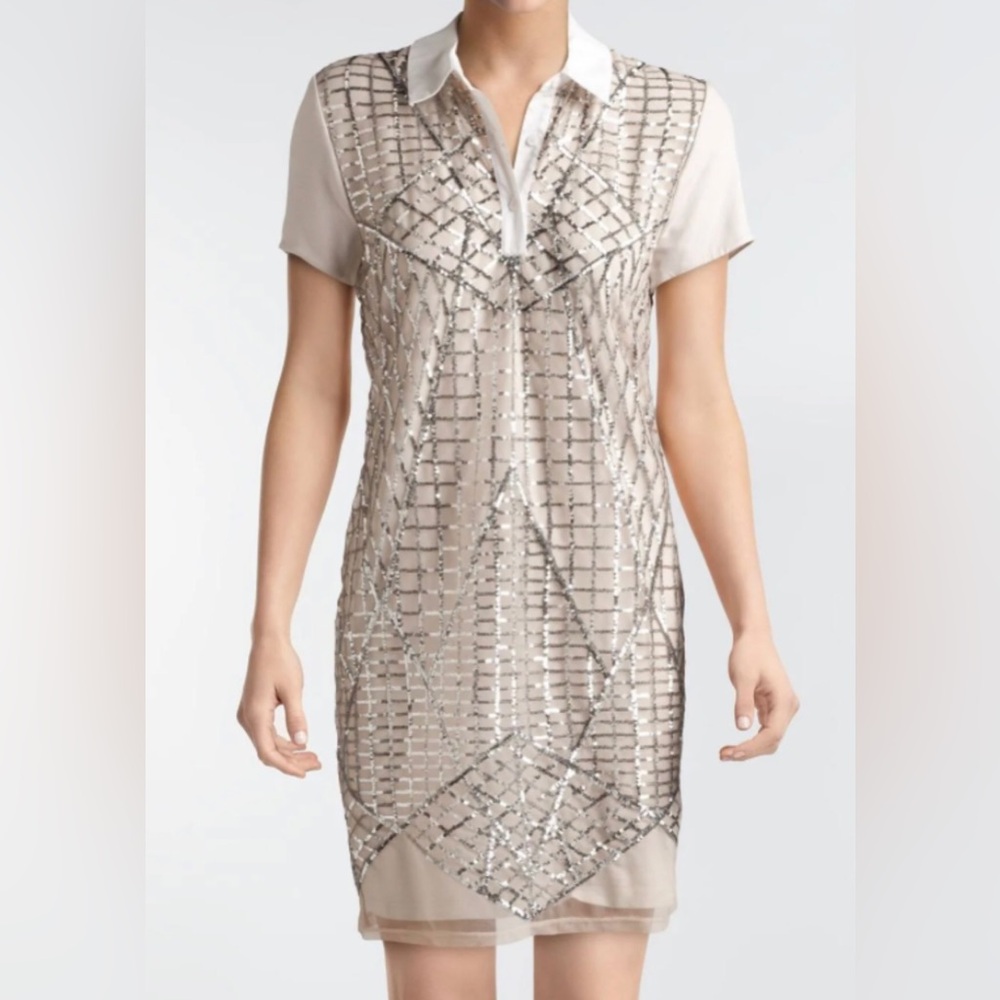 nic-nations N.W.T. Chic Cream Small Size.Silver Sequins. Mini,Glamorousβ Events.